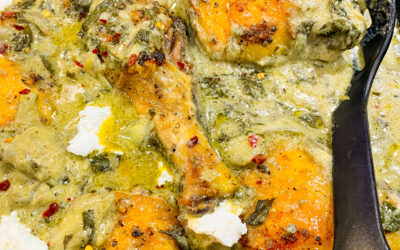 Spinach and Artichoke Chicken with Goat Cheese